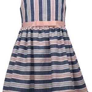 Bonnie Jean Navy and Pink Striped Dress, perfect for Easter.
